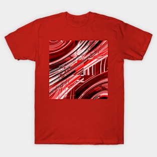 Red diagonals and waves T-Shirt